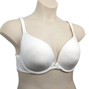 Cacique 46DDD Plunge Bra White Boost Cotton